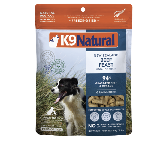K9 Natural Dog Freeze Dried Beef 3.5oz