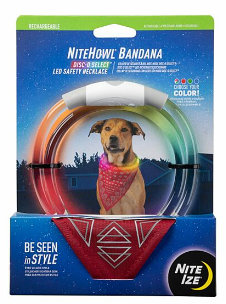 Nite Ize NiteHowl Bandana LED Safety Necklace Red