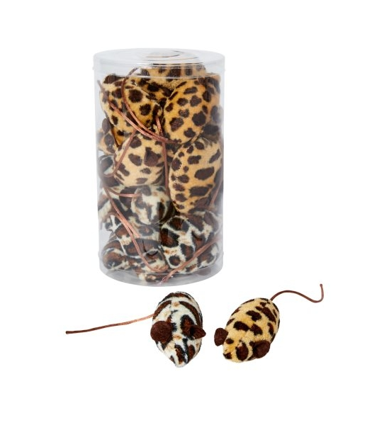 Budz Cheetah Print Mice Bulk Cat Toys