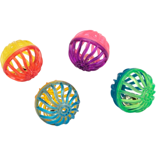 Rascals 1.5&quot; Assorted Lattice Balls Cat Toys 4/Pkg