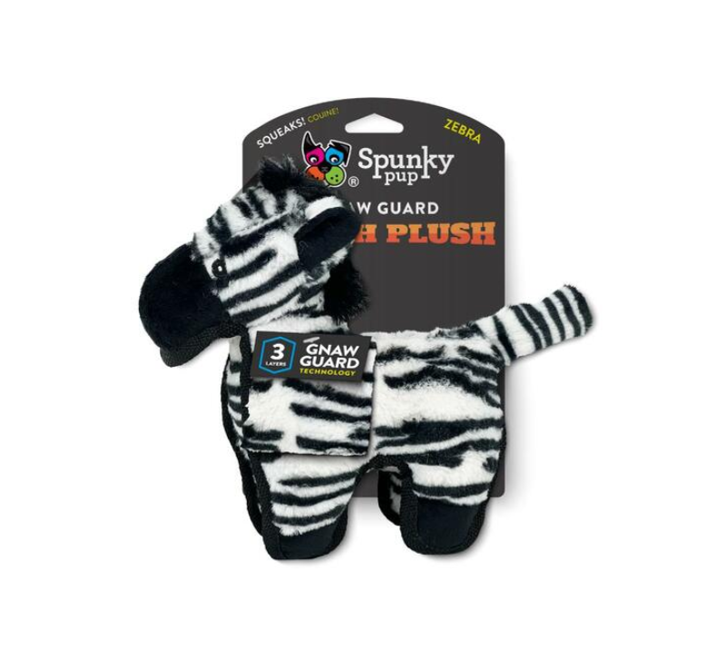 Spunky Pup Tough Plush Zebra