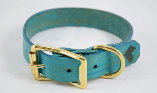 Dog Dog Goose Teal Leather Collars