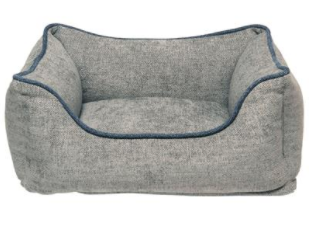 Dog Gone Smart Grey Lounger Bed with Blue Trim