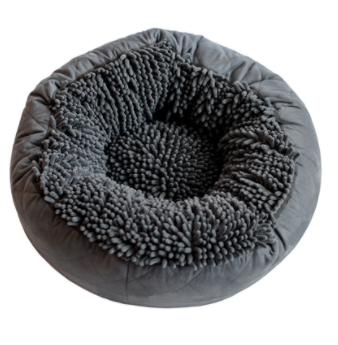 Dirty Dog Round Bed Grey 18 x 18"