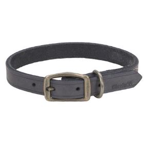 Leather Town Collar Black