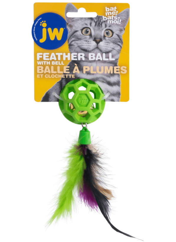 JW Cataction Feather Ball with Bell